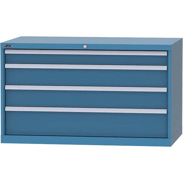 LISTA - 4 Drawer, 99 Compartment Bright Blue Steel Modular Storage Cabinet - Americas Industrial Supply