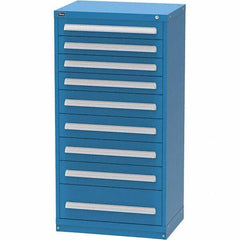 Vidmar - 9 Drawer, 45 Compartment Bright Blue Steel Modular Storage Cabinet - Americas Industrial Supply