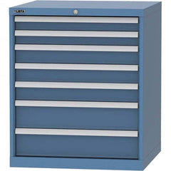 LISTA - 7 Drawer, 45 Compartment Bright Blue Steel Modular Storage Cabinet - Americas Industrial Supply