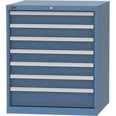 LISTA - 7 Drawer, 45 Compartment Bright Blue Steel Modular Storage Cabinet - Americas Industrial Supply