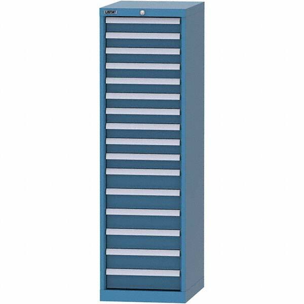 LISTA - 16 Drawer, 45 Compartment Bright Blue Steel Modular Storage Cabinet - Americas Industrial Supply