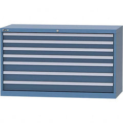LISTA - 7 Drawer, 99 Compartment Bright Blue Steel Modular Storage Cabinet - Americas Industrial Supply