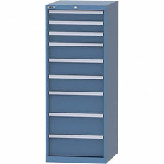 LISTA - 9 Drawer, 99 Compartment Bright Blue Steel Modular Storage Cabinet - Americas Industrial Supply