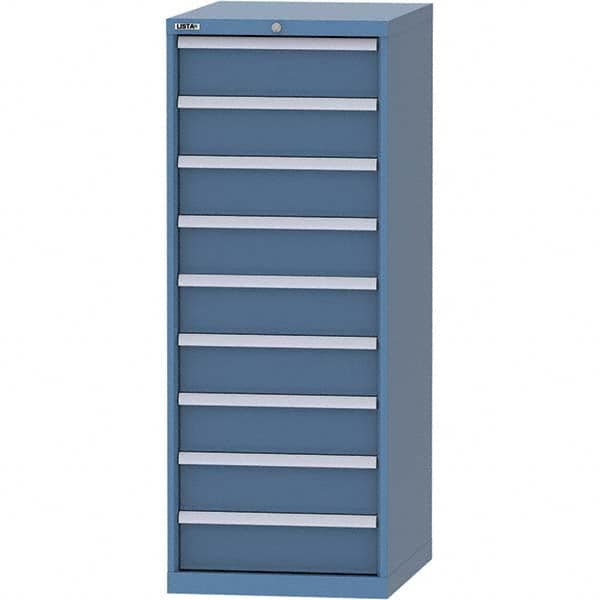 LISTA - 9 Drawer, 99 Compartment Bright Blue Steel Modular Storage Cabinet - Americas Industrial Supply