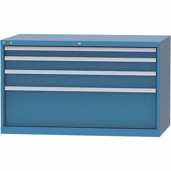 LISTA - 4 Drawer, 99 Compartment Bright Blue Steel Modular Storage Cabinet - Americas Industrial Supply