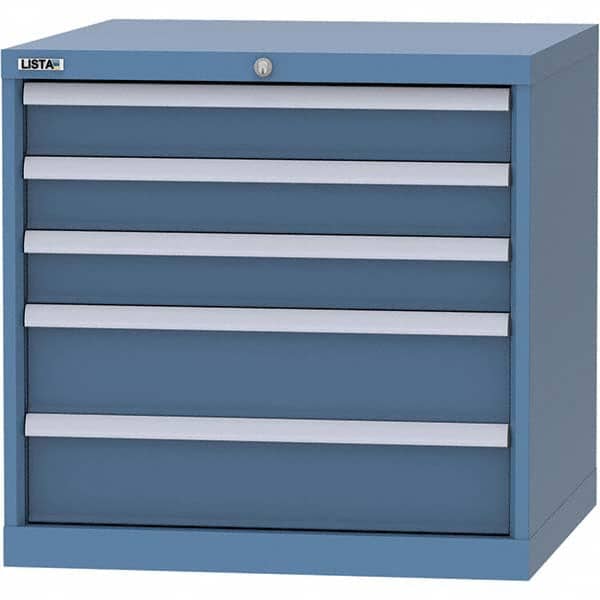 LISTA - 5 Drawer, 45 Compartment Bright Blue Steel Modular Storage Cabinet - Americas Industrial Supply