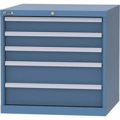 LISTA - 5 Drawer, 45 Compartment Bright Blue Steel Modular Storage Cabinet - Americas Industrial Supply