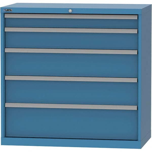 LISTA - 5 Drawer, 84 Compartment Bright Blue Steel Modular Storage Cabinet - Americas Industrial Supply