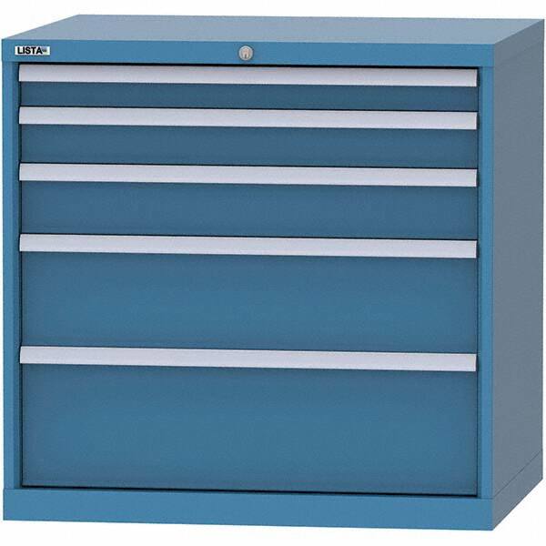 LISTA - 5 Drawer, 84 Compartment Bright Blue Steel Modular Storage Cabinet - Americas Industrial Supply