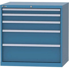LISTA - 5 Drawer, 84 Compartment Bright Blue Steel Modular Storage Cabinet - Americas Industrial Supply