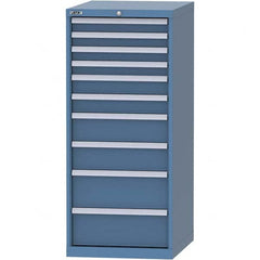 LISTA - 10 Drawer, 99 Compartment Bright Blue Steel Modular Storage Cabinet - Americas Industrial Supply