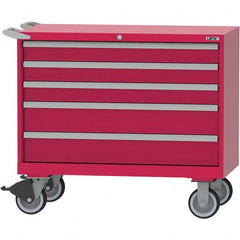 LISTA - 5 Drawer, 84 Compartment Red Steel Modular Storage Cabinet - Americas Industrial Supply