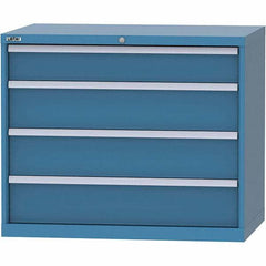 LISTA - 4 Drawer, 99 Compartment Bright Blue Steel Modular Storage Cabinet - Americas Industrial Supply