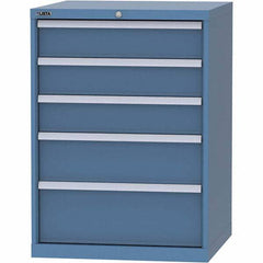LISTA - 5 Drawer, 45 Compartment Bright Blue Steel Modular Storage Cabinet - Americas Industrial Supply