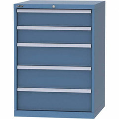 LISTA - 5 Drawer, 45 Compartment Bright Blue Steel Modular Storage Cabinet - Americas Industrial Supply