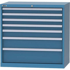 LISTA - 7 Drawer, 84 Compartment Bright Blue Steel Modular Storage Cabinet - Americas Industrial Supply