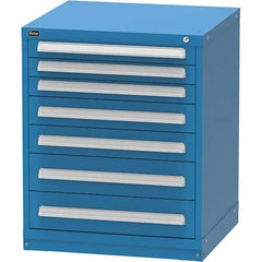 Vidmar - 7 Drawer Bright Blue Steel Modular Storage Cabinet - Americas Industrial Supply