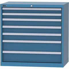 LISTA - 7 Drawer, 84 Compartment Bright Blue Steel Modular Storage Cabinet - Americas Industrial Supply