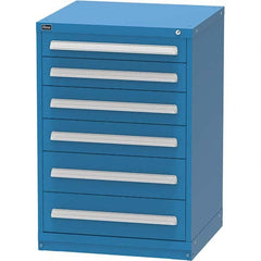 Vidmar - 6 Drawer Bright Blue Steel Modular Storage Cabinet - Americas Industrial Supply