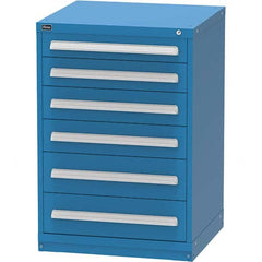Vidmar - 6 Drawer, 344 Compartment Bright Blue Steel Modular Storage Cabinet - Americas Industrial Supply