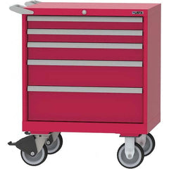 LISTA - 5 Drawer, 124 Compartment Red Steel Modular Storage Cabinet - Americas Industrial Supply
