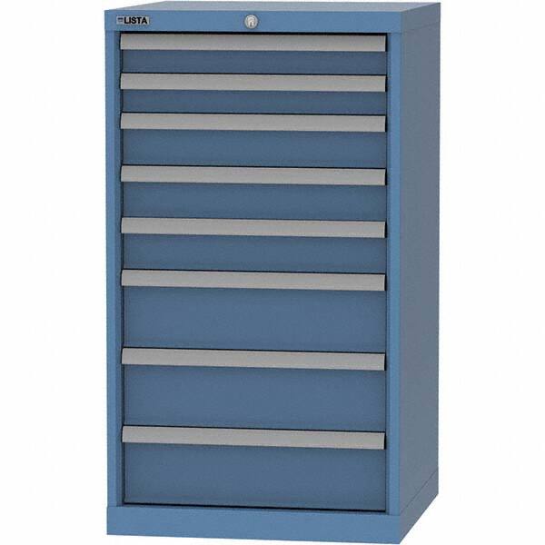 LISTA - 8 Drawer, 84 Compartment Bright Blue Steel Modular Storage Cabinet - Americas Industrial Supply