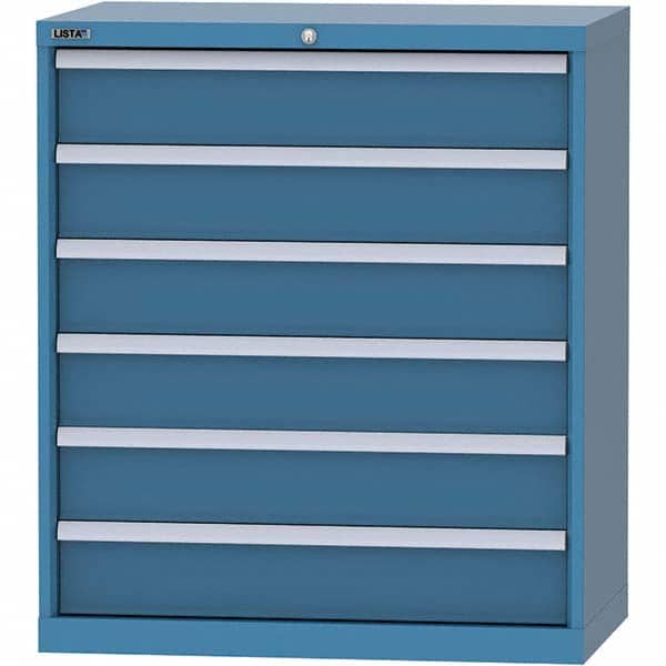 LISTA - 6 Drawer, 84 Compartment Bright Blue Steel Modular Storage Cabinet - Americas Industrial Supply