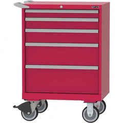 LISTA - 5 Drawer, 124 Compartment Red Steel Modular Storage Cabinet - Americas Industrial Supply