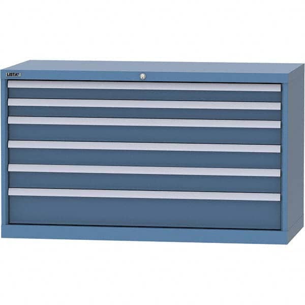 LISTA - 6 Drawer, 99 Compartment Bright Blue Steel Modular Storage Cabinet - Americas Industrial Supply