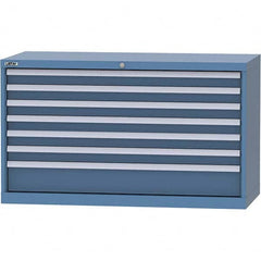 LISTA - 7 Drawer, 99 Compartment Bright Blue Steel Modular Storage Cabinet - Americas Industrial Supply
