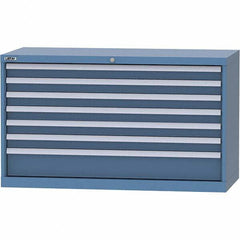 LISTA - 7 Drawer, 99 Compartment Bright Blue Steel Modular Storage Cabinet - Americas Industrial Supply