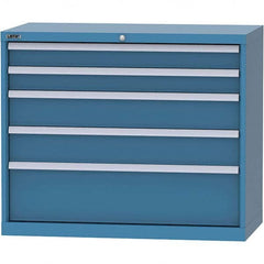 LISTA - 5 Drawer, 84 Compartment Bright Blue Steel Modular Storage Cabinet - Americas Industrial Supply