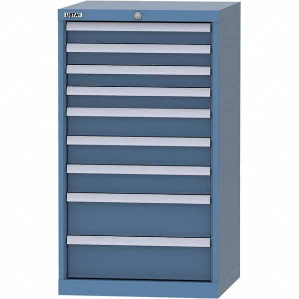 LISTA - 9 Drawer, 84 Compartment Bright Blue Steel Modular Storage Cabinet - Americas Industrial Supply