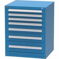 Vidmar - 7 Drawer, 344 Compartment Bright Blue Steel Modular Storage Cabinet - Americas Industrial Supply