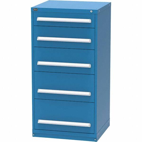 Vidmar - 5 Drawer, 124 Compartment Bright Blue Steel Modular Storage Cabinet - Americas Industrial Supply