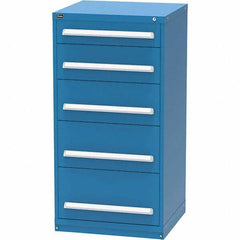 Vidmar - 5 Drawer, 124 Compartment Bright Blue Steel Modular Storage Cabinet - Americas Industrial Supply