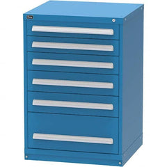 Vidmar - 6 Drawer, 60 Compartment Bright Blue Steel Modular Storage Cabinet - Americas Industrial Supply