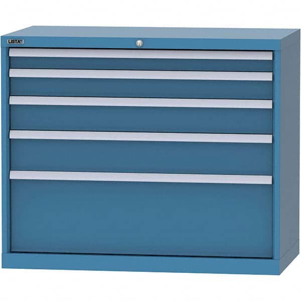 LISTA - 5 Drawer, 84 Compartment Bright Blue Steel Modular Storage Cabinet - Americas Industrial Supply
