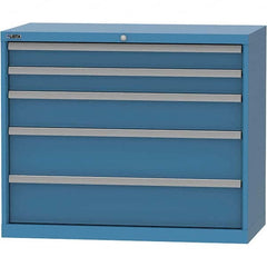 LISTA - 5 Drawer, 84 Compartment Bright Blue Steel Modular Storage Cabinet - Americas Industrial Supply