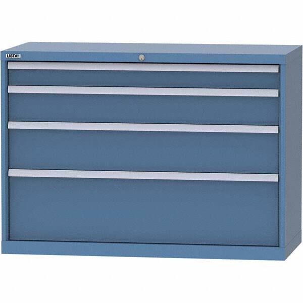 LISTA - 4 Drawer, 99 Compartment Bright Blue Steel Modular Storage Cabinet - Americas Industrial Supply