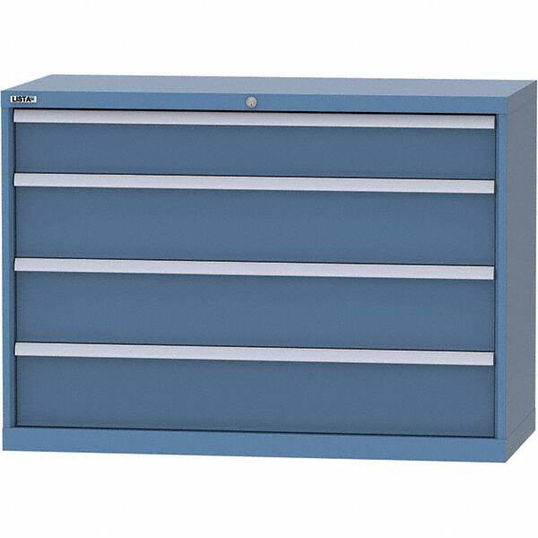 LISTA - 4 Drawer, 99 Compartment Bright Blue Steel Modular Storage Cabinet - Americas Industrial Supply