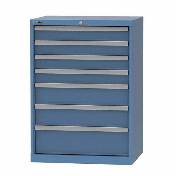 LISTA - 6 Drawer, 124 Compartment Bright Blue Steel Modular Storage Cabinet - Americas Industrial Supply