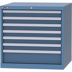 LISTA - 7 Drawer, 45 Compartment Bright Blue Steel Modular Storage Cabinet - Americas Industrial Supply