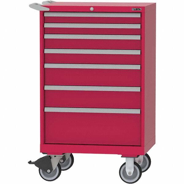 LISTA - 7 Drawer, 124 Compartment Bright Blue Steel Modular Storage Cabinet - Americas Industrial Supply