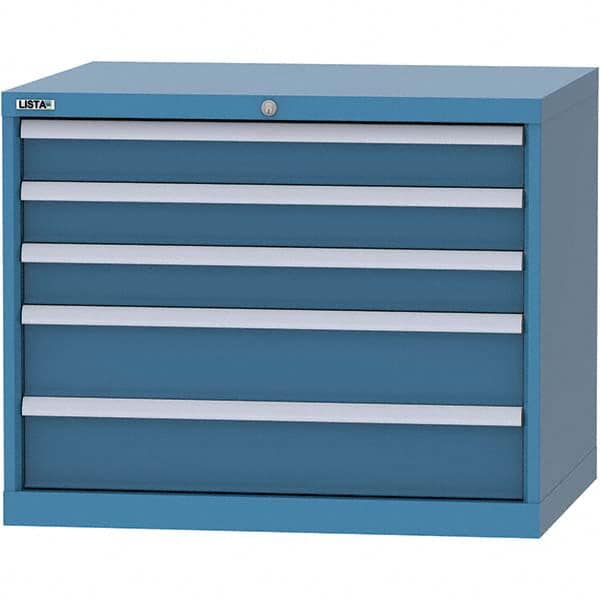 LISTA - 5 Drawer, 84 Compartment Bright Blue Steel Modular Storage Cabinet - Americas Industrial Supply
