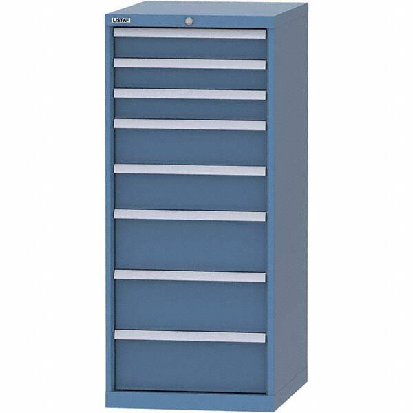LISTA - 8 Drawer, 99 Compartment Bright Blue Steel Modular Storage Cabinet - Americas Industrial Supply
