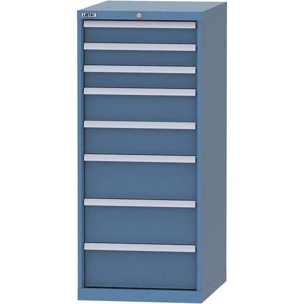 LISTA - 8 Drawer, 99 Compartment Bright Blue Steel Modular Storage Cabinet - Americas Industrial Supply