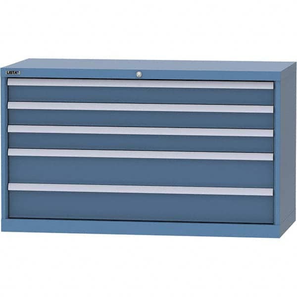 LISTA - 5 Drawer, 99 Compartment Bright Blue Steel Modular Storage Cabinet - Americas Industrial Supply