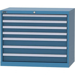 LISTA - 7 Drawer, 84 Compartment Bright Blue Steel Modular Storage Cabinet - Americas Industrial Supply