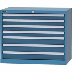 LISTA - 7 Drawer, 84 Compartment Bright Blue Steel Modular Storage Cabinet - Americas Industrial Supply